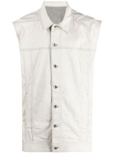 Rick Owens DRKSHDW veste en jean boutonnée à design sans manches - Gris