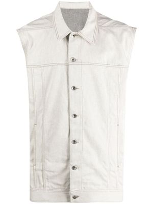 Rick Owens DRKSHDW veste en jean boutonnée à design sans manches - Gris