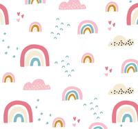 Slaapkamer behang Regenboogpatroon in pastelkleuren