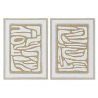 Schilderij Home ESPRIT Wit Beige Abstract Scandinavisch 52,7 x 2,5 x 72,5 cm (2 Stuks)