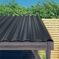 Dakpanelen 12 st 60x36 cm gepoedercoat staal antracietkleurig