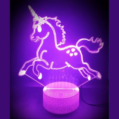3D LED LAMP - EENHOORN 02 - Ontwerp-zelf.nl
