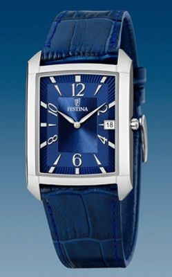 Horlogeband Festina F6748-2 Leder Blauw 23mm