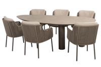Bernini diningset met Arizona tafel terre sabia panna 240 x 120 cm 4SO - 4so