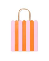 HEMA Cadeautas M 29.5x18cm strepen (roze)