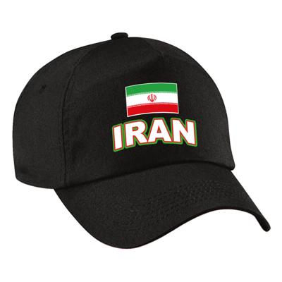 Verkleed feest pet - zwart - Iran - vlag/landen thema - EK / WK - zonneklep pet Verkleed feest pet - zwart - Iran - vlag/landen thema - EK / WK - zonneklep pet