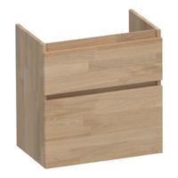 Brauer Delight - Onderkast Ondiep - 60 cm - met 2 Softclose Lades Greeploos en 1 Sifon Uitsparing - Vingerlas Eiken Grijs