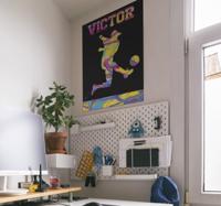 Gekleurde voetbal poster met naam