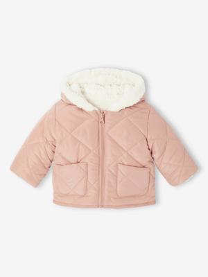 Omkeerbaar donsjack voor baby oudroze