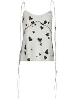 Marni caraco Bunch of Hearts en soie - Blanc