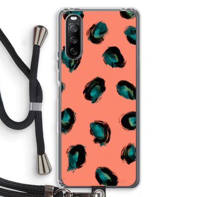 Pink Cheetah: Sony Sony Xperia 10 III Transparant Hoesje met koord