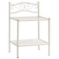 vidaXL Nachtkastje 43x33x65 cm metaal en glas wit en transparant - thumbnail