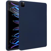 Accezz Liquid Silicone Backcover met penhouder iPad Pro 12.9 (2022) / Pro 12.9 (2021) / Pro 12.9 (2020) Tablethoesje Blauw