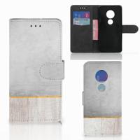 Motorola Moto G7 Play | Book Style Case | Wood Concrete