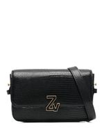 Zadig&Voltaire sac porté épaule en cuir à plaque logo - Noir - thumbnail