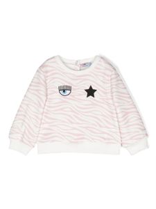 Chiara Ferragni Kids sweat à imprimé animalier - Rose