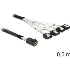 Delock 83392 kabel Mini SAS HD SFF-8643 > 4 x SATA 7-polig 0,5 m