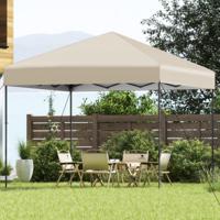 3x3 m Pop-up Paviljoen met Draagtas & UV50+ in Hoogte Verstelbaar Opvouwpaviljoen Beige