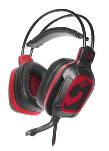 SpeedLink DRAZE Over Ear headset Gamen Kabel Stereo Zwart/rood Afstandsbediening, Volumeregeling, Microfoon uitschakelbaar (mute)