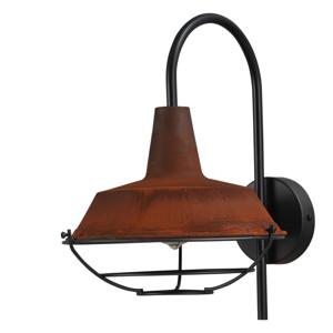 Masterlight Roestbruine industrie wandlamp Industria Grid 32,5cm roestbruin met zwart 3545-05-25-25-C