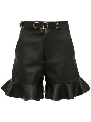 JW Anderson short en cuir à volants - Noir