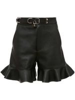 JW Anderson short en cuir à volants - Noir