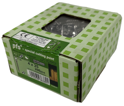 pgb-Europe PFS+ | RVS Spaanplaatschroef PFS+ VK-T Ø 4,0x25 A2 - 200 stuks - PFWVTVA00004000253