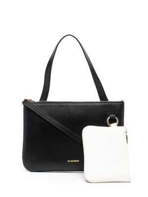 Jil Sander sac en cuir nappa à logo imprimé - Noir