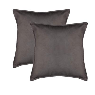 Bank/sierkussens huiskamer Sophia - 2x stuks - 52 x 52 cm - Donkergrijs - polyester - met rits