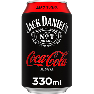 Jack Daniel&apos;s Tennessee Whiskey Mixed with CocaCola Zero Sugar 330ML bij Jumbo