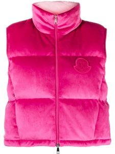 Moncler gilet Blavet à patch logo - Rose