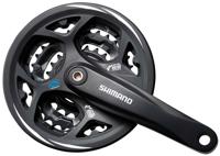 Crankstel 7/8 speed Shimano Altus FC-CM311 48/38/28T met kettingrand - zwart