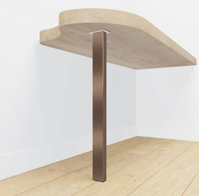 Tafelpoot brons rechthoekig 80x40 mm - per meter