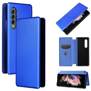 Samsung Galaxy Z Fold3 5G Flip Case - Koolstofvezel - Blauw