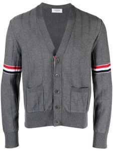 Thom Browne cardigan à bande tricolore - Gris