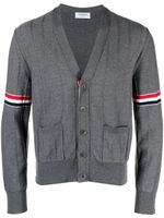 Thom Browne cardigan à bande tricolore - Gris - thumbnail