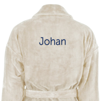 Heren badjas borduren - Beige - L/XL