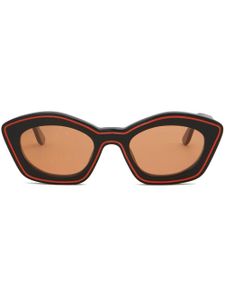 Marni lunettes de soleil ovales à logo imprimé - Noir