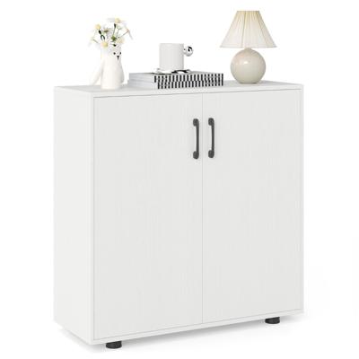 2-Deurs Opbergkast Moderne Accentkast met Verstelbare Plank Schoenenopbergorganizer met 2 Anti-Kantelkits voor Keuken Hal