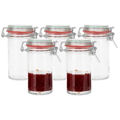 Weckpot/inmaakpot - 8x - glas - 250 ml - met beugelsluiting - transparant