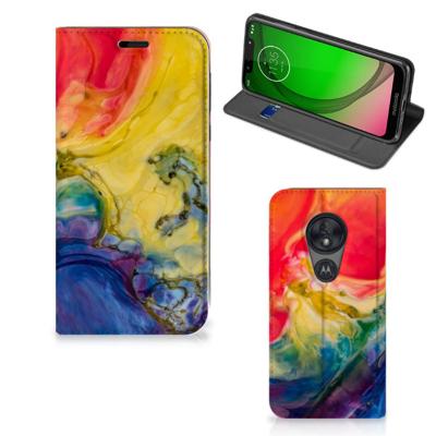 Bookcase Motorola Moto G7 Play Watercolor Dark Bookcase Motorola Moto G7 Play Watercolor Dark