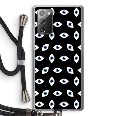 Eyes pattern: Samsung Galaxy Note 20 / Note 20 5G Transparant Hoesje met koord