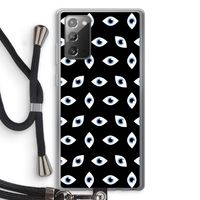 Eyes pattern: Samsung Galaxy Note 20 / Note 20 5G Transparant Hoesje met koord