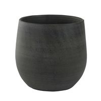 Plantenpot/bloempot in een strakke Modern design look grafiet Dia 18 cm en Hoogte 16 cm