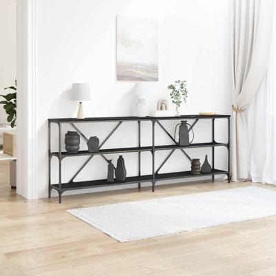 Wandtafel met plank Anders Zwart eiken 180 x 30 x 75 cm