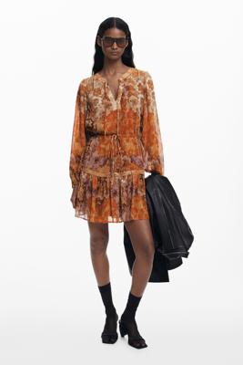 Boho Paisley-jurk - ORANGE - L