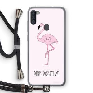 Pink positive: Samsung Galaxy A11 Transparant Hoesje met koord