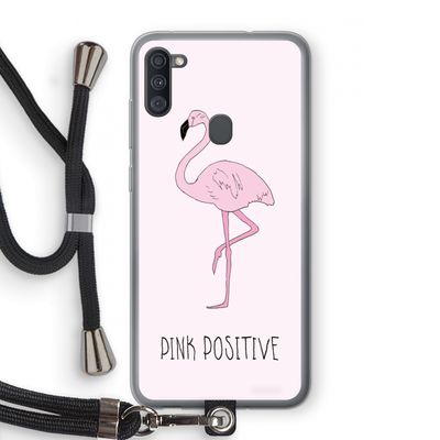 Pink positive: Samsung Galaxy A11 Transparant Hoesje met koord
