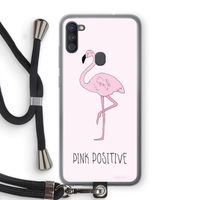 Pink positive: Samsung Galaxy A11 Transparant Hoesje met koord