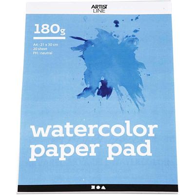 Creativ Company Aquarelblok wit a4 180gr, 20 vellen
